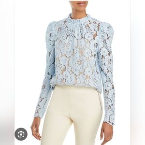 WAYF Puff Sleeve Lace Top